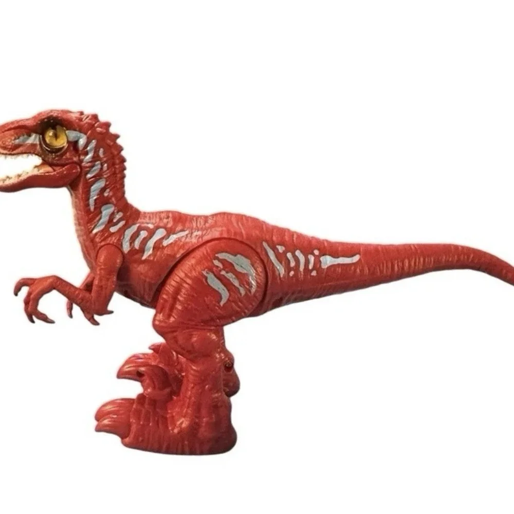 Robo Red Dinosaur Toy Figure Velociraptor Zuru Walking Action Jurassic 11” x 6”